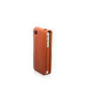 iPhone 4 4S Hülle Flip Cover Hardcase "Cognac"